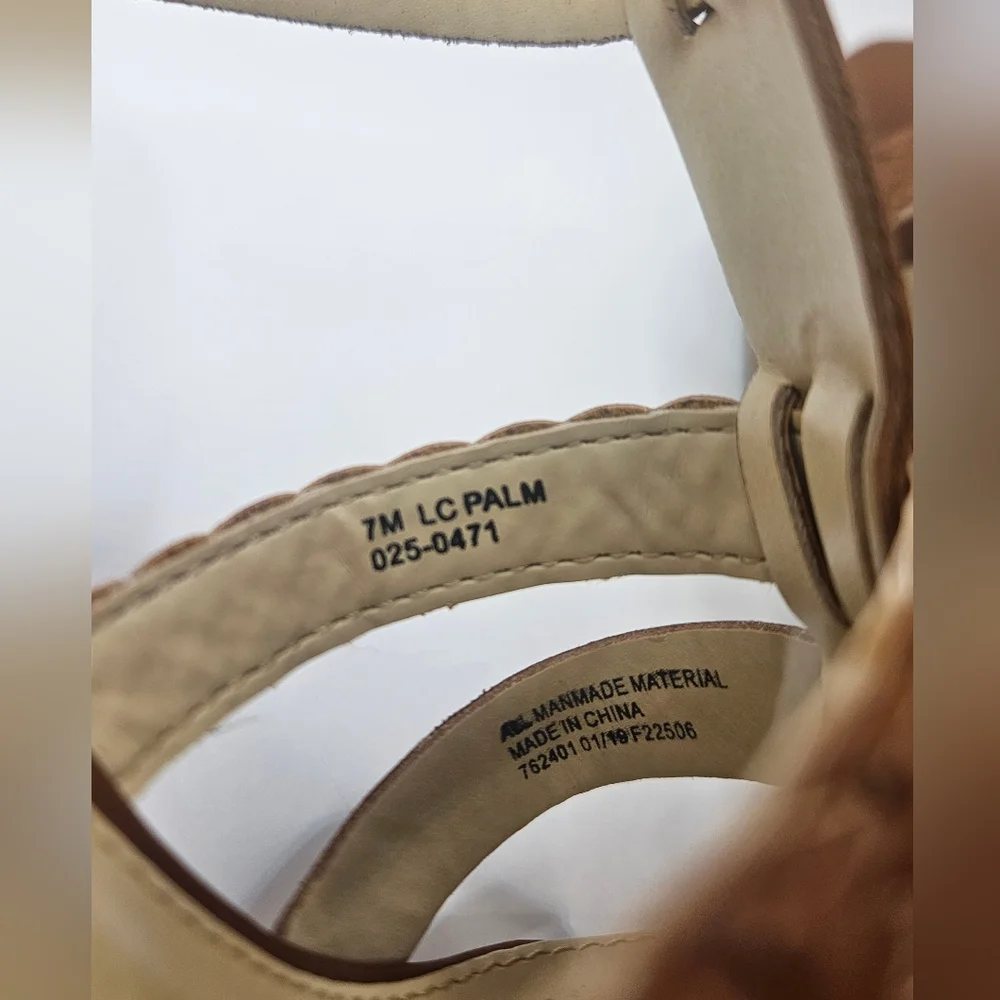 Barely used Liz Claiborne Palm Brown Braided Strappy 3.75" Heels - Picture 5 of 6